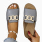 🔥Προώθηση τελευταίας ημέρας 50%OFF 🏖️Artificial Δερμάτινες παντόφλες με ανοιχτή μύτη